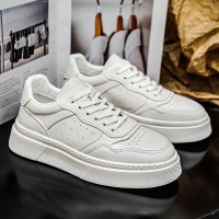 小众纯色厚底小白鞋男2024韩版ins简约增高运动滑板鞋YD8885