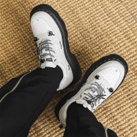 松糕厚底增高皮鞋男小众设计运动拼接机能老爹鞋大头鞋9355