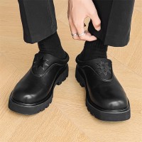黑色德比鞋小众设计包头拖鞋男休闲厚底外穿半拖潮鞋5962