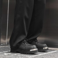 小众设计感哑光低帮增高皮鞋男2024新款厚底德比鞋9242