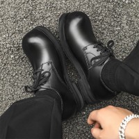 小众高街ins大头德比鞋男英伦复古厚底低帮马丁皮鞋60707