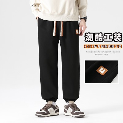 <!--大码运动裤男2024春秋季胖子裤子加肥加大男裤宽松男士弹力休闲裤-->