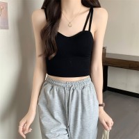 热卖韩版辣妹吊带美背背心带胸垫裹胸少女防走光外穿打底抹胸上衣