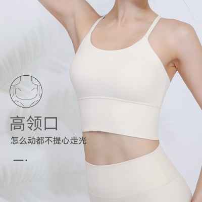 <!--新款瑜伽服运动上衣女聚拢文胸跑步健身bra网纱背心罩衫套装-->