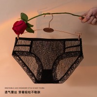 4条装法式浪漫镂空蕾丝网纱内裤女低腰纯棉裆透气亲肤三角裤女