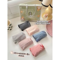 新品日系软糯甜心舒适透气三角内裤女纯棉抗菌裆六条纯色少女内裤