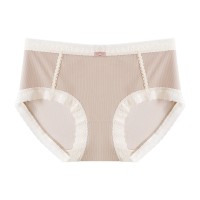 2024春季新品桑抑菌内裤高颜值女士亲肤蕾丝边中腰柔软舒适