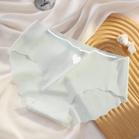 冰丝爱心内裤女薄款中腰大码透气纯棉裆无痕性感内裤少女