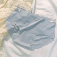 裸感蜜桃冰丝无痕一片式女士内裤纯棉抑菌档透气舒适提臀中腰