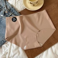 无痕内裤女微磨毛柔软全抗菌桑蚕.丝底档中腰女士三角裤少女底裤