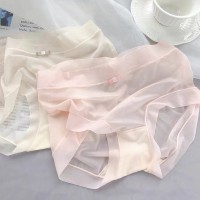 冰丝无痕超薄款速干三角裤大码中腰夏季全棉内裆内裤女士性感秋冬