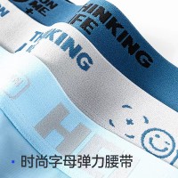 冰丝男士内裤平角裤无痕冰感2024春夏薄款透气男生潮流四角短裤男