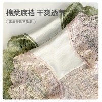 高腰蕾丝收腹提臀内裤透气舒适女士内裤时尚性感新款女式无痕内裤