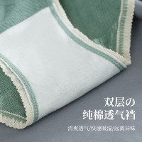 女士内裤简约日系舒适纯色全棉里档包臀蝴蝶结蕾丝花边中腰三角裤