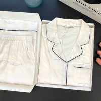 高级感冰丝睡衣女春秋款夏季长袖新款高档仿真丝家居服套装女士