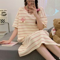 2024年新款睡裙女夏季纯棉短袖孕妇性感夏天大码甜美睡衣女款夏款