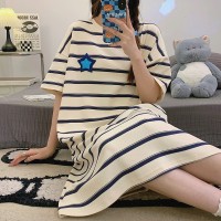 2024年新款睡裙女夏季纯棉短袖孕妇性感夏天大码甜美睡衣女款夏款