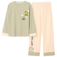 秋冬季睡衣女长袖长裤套装春款家居服精梳棉可爱卡通春秋款可外穿