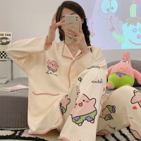 睡衣女士纯棉春秋季2024年新款长袖甜美秋冬款薄款大码家居服套装