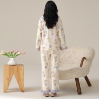 7A抑菌防螨睡衣女春秋季纯棉长袖全棉2024年新款可外穿家居服套装