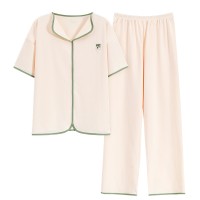 睡衣女夏季纯棉短袖长裤半袖女士夏天套装春秋款软妹风家居服夏款