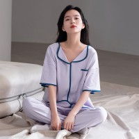 睡衣女夏季纯棉短袖长裤半袖女士夏天套装春秋款软妹风家居服夏款