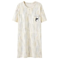 夏季卡通可爱睡裙女短袖宽松休闲带胸垫家居服可外穿夏天女士睡衣