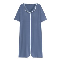 睡裙女夏季短袖中长款莫代尔可外穿夏天大码带胸垫家居服休闲韩版