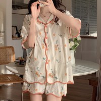 睡衣女夏季短袖短裤薄款韩版ins风甜美卡通家居服套装可外穿