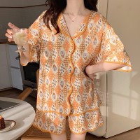 日系卡通可爱樱桃熊睡衣女短袖春夏季新款少女居家宽松家居服