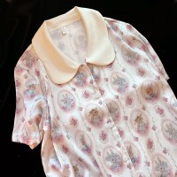 冰丝睡衣女夏季带胸垫2024新款可爱兔子薄款短袖丝绸三件套家居服