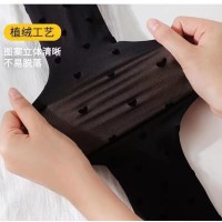 波点爱心连脚袜黑透肤双层植绒一体黑丝连裤袜性感加绒暖加厚丝袜