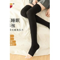 新款微压夜间睡眠袜长筒过膝美腿压力袜防抽筋漏趾塑形袜
