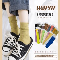 女中筒jk袜堆堆袜春夏季薄款天鹅绒纯色冰丝袜新品