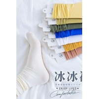 女中筒jk袜堆堆袜春夏季薄款天鹅绒纯色冰丝袜新品