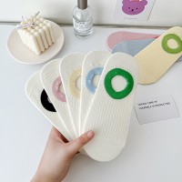 袜子女夏季纯棉薄款冰淇淋拼色无骨船袜吸汗透气防滑不掉跟隐形袜