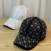 新款ins水钻字母春夏季棒球帽子女韩版百搭网红弯檐遮阳鸭舌帽潮