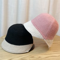 新款日系显脸小渔夫帽子女春夏季薄款遮阳防晒帽休闲百搭拼接礼帽