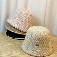 新款棉麻渔夫帽女韩版夏季款光板时尚英伦水桶帽帽出游短檐遮阳帽