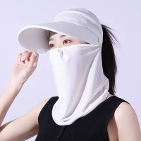 防晒帽面罩面纱女夏季户外骑车电动车遮脸太阳帽防紫外线遮阳帽子