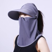 防晒帽面罩面纱女夏季户外骑车电动车遮脸太阳帽防紫外线遮阳帽子