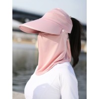防晒帽面罩面纱女夏季户外骑车电动车遮脸太阳帽防紫外线遮阳帽子