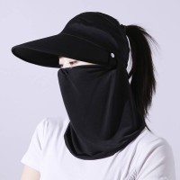 防晒帽面罩面纱女夏季户外骑车电动车遮脸太阳帽防紫外线遮阳帽子