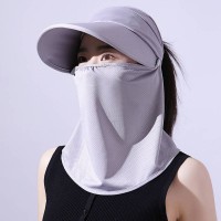 防晒帽面罩面纱女夏季户外骑车电动车遮脸太阳帽防紫外线遮阳帽子