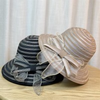 夏季新款女欧根纱盆帽户外防紫外线太阳帽遮阳凉帽大沿防晒渔夫帽