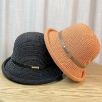 新款2024亚麻帽子女夏季防晒薄款赫本风渔夫帽时尚遮阳沙滩小礼帽