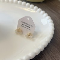 高级感贝壳花朵珍珠耳环女小众设计前后两戴小花耳钉气质法式耳饰