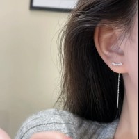 精致热卖微笑耳线高级感满钻锆石流苏耳环女气质长款超仙轻奢耳饰