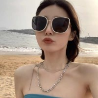 gm墨镜女士高级感夏季防晒2024新款偏光太阳眼镜防紫外线白框大脸