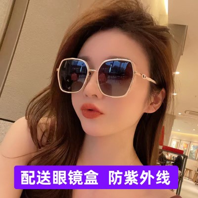 <!--GM墨镜女款大脸显瘦防晒防紫外线太阳眼镜遮光镜大框太阳镜-->